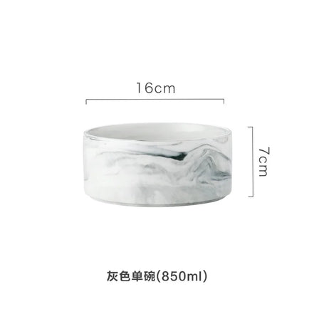 Elegant Marble Bowl with Bamboo Stand