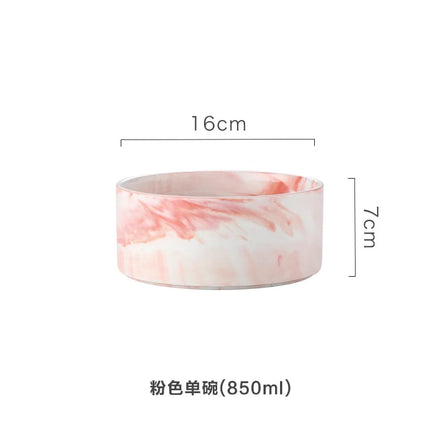 Elegant Marble Bowl with Bamboo Stand