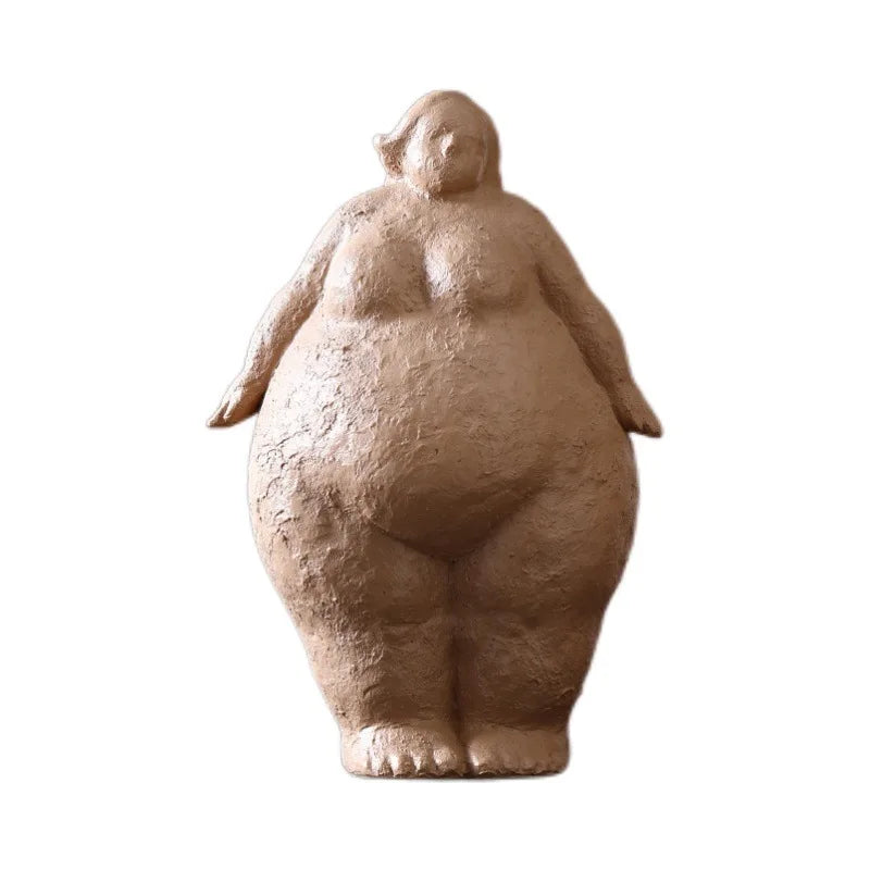 Resin Fat Lady Statues Decoration Modern Character Figurines for Interior Decorative Yoga Figures Sculpture Home Decor Loft Gift