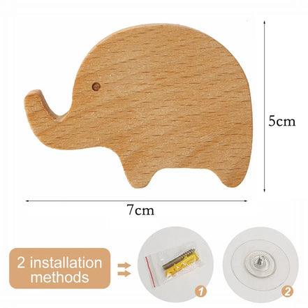 Charming Animal Wooden Wall Hooks