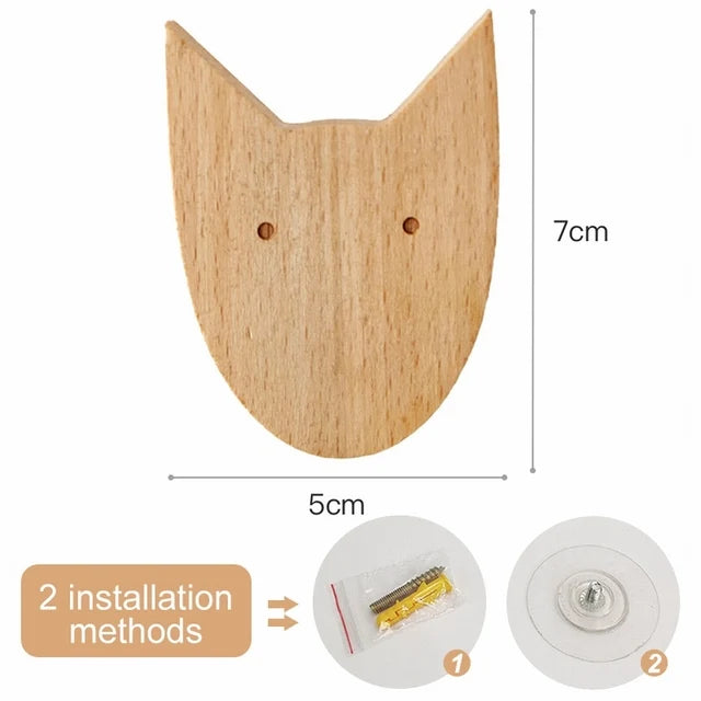 Charming Animal Wooden Wall Hooks