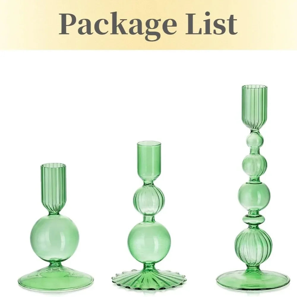 Elegant Glass Candle Holders Set