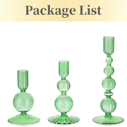 Elegant Glass Candle Holders Set