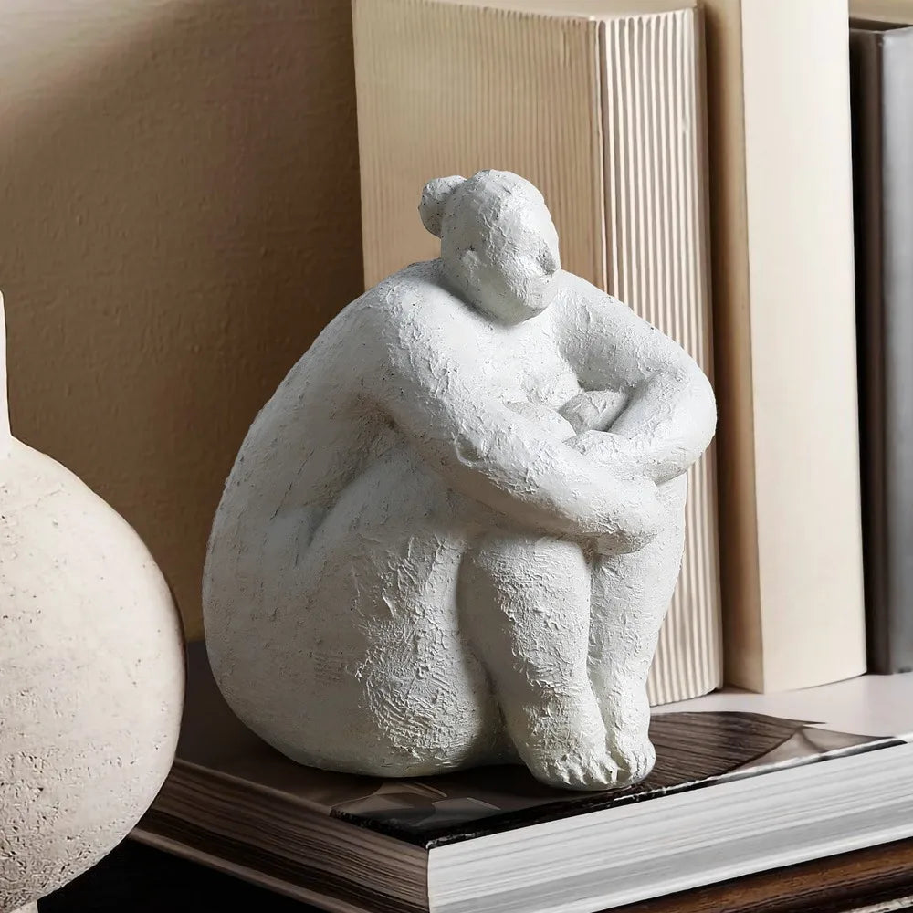 Resin Fat Lady Statues Decoration Modern Character Figurines for Interior Decorative Yoga Figures Sculpture Home Decor Loft Gift