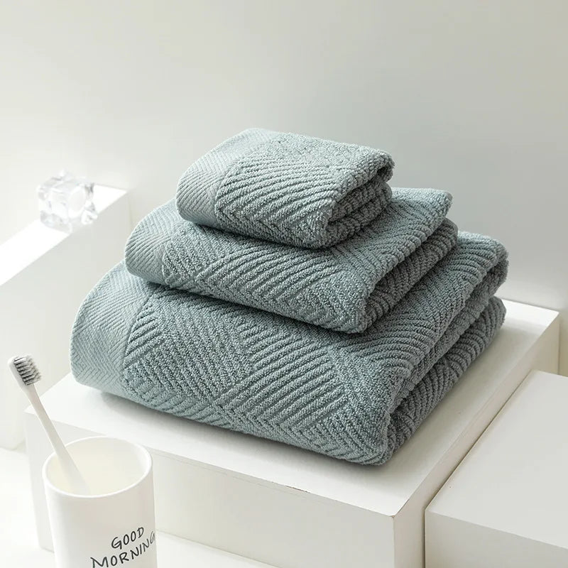 Soft Cotton Towel Set - Quick Dry