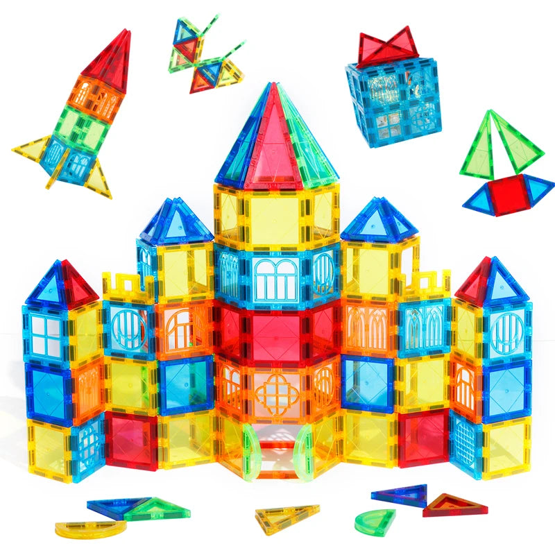 Magnetic Building Blocks Set Construction Game Children Montessori Educational Magnets Toys Magnetic Tiles For Toddlers Gift