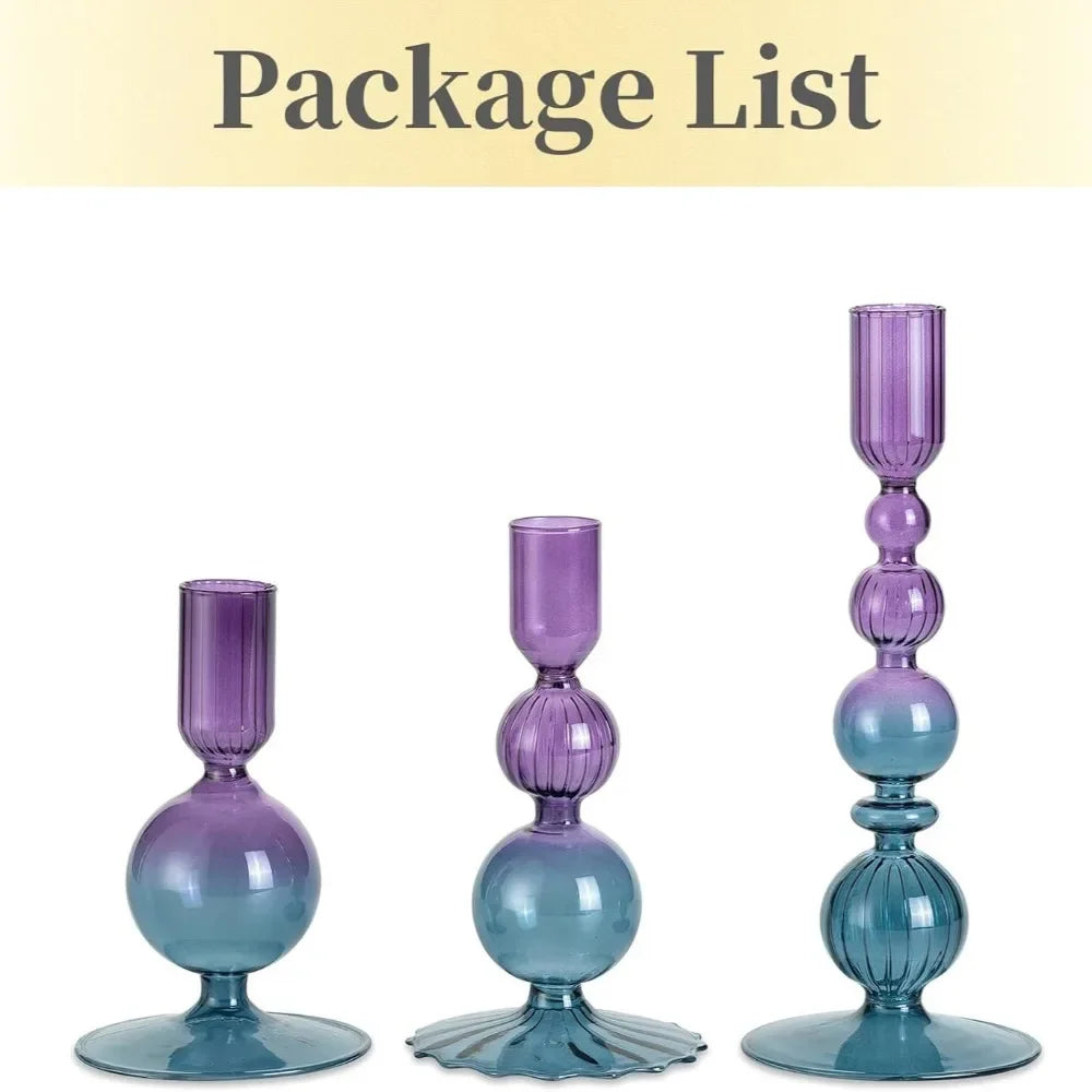 Elegant Glass Candle Holders Set