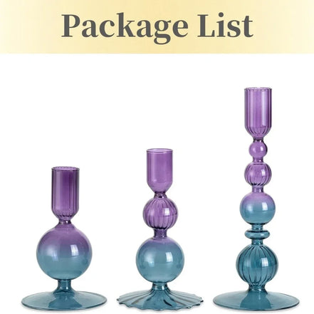 Elegant Glass Candle Holders Set