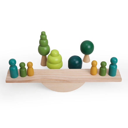 Puzzles Educational Game Montessori Baby Balance Beam Game Toys for Children Nordic Style Wooden Building Blocks Toys for Kids