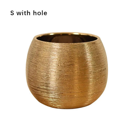 Gold-Plated Ceramic Vase Set