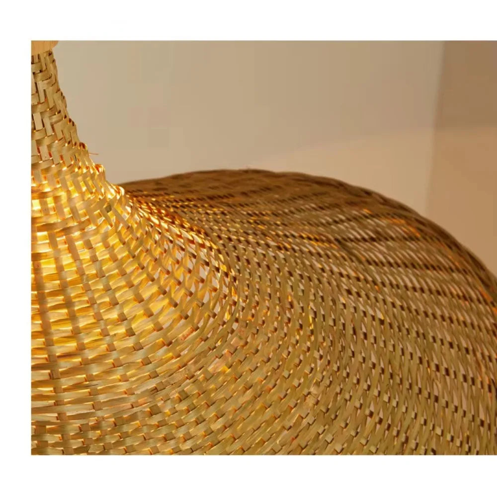 JOYINLED Vintage Woven Bamboo Chandeliers Rattan Lampshade Light for Living Room Restaurant Decoration Pendant Lamp Dia.30/50/70