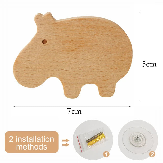Charming Animal Wooden Wall Hooks