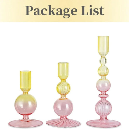 Elegant Glass Candle Holders Set