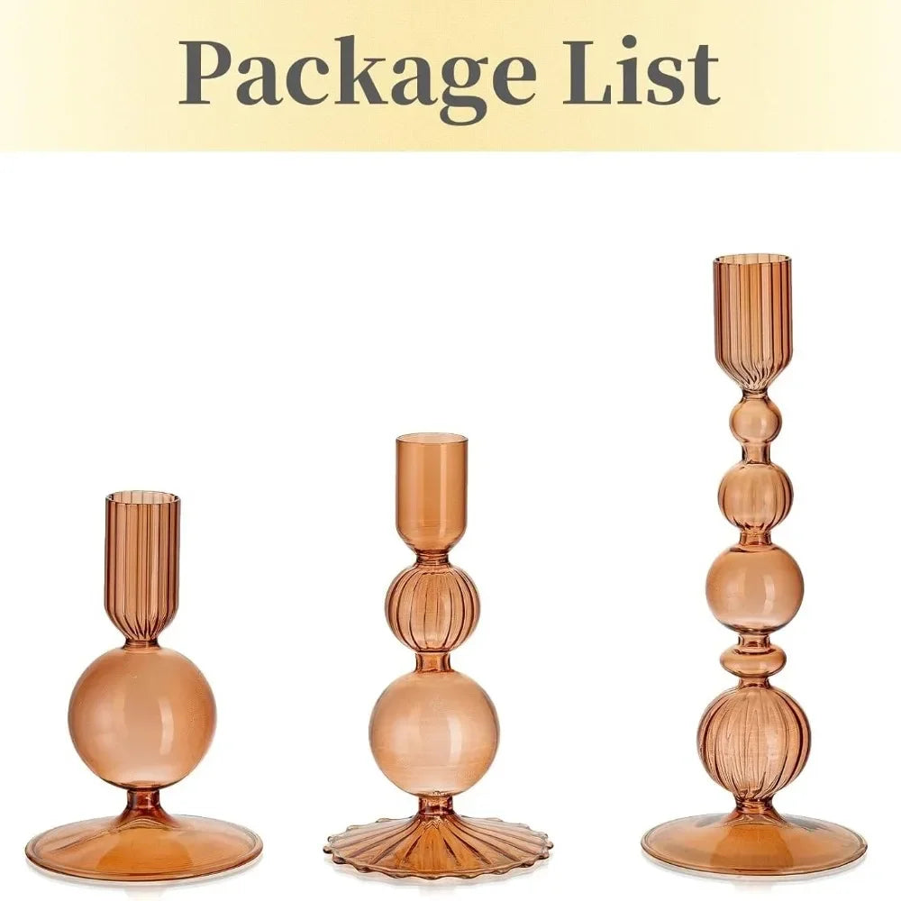 Elegant Glass Candle Holders Set