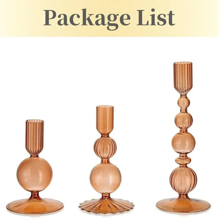 Elegant Glass Candle Holders Set
