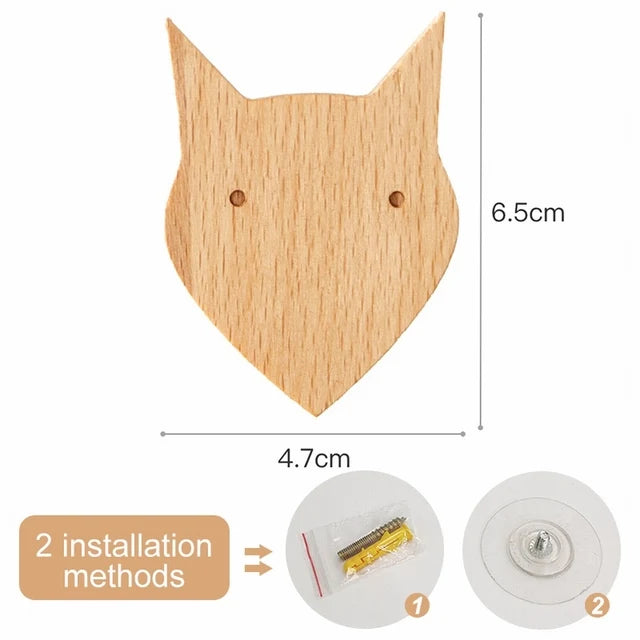 Charming Animal Wooden Wall Hooks