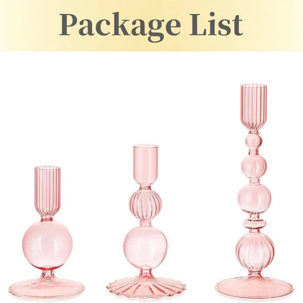 Elegant Glass Candle Holders Set