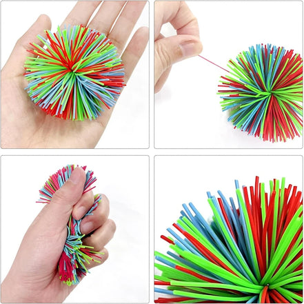4-Piece Stress Relieving Sensory Toy Set with Random Colors. Bouncy Ball Is Perfect for Children and Adults