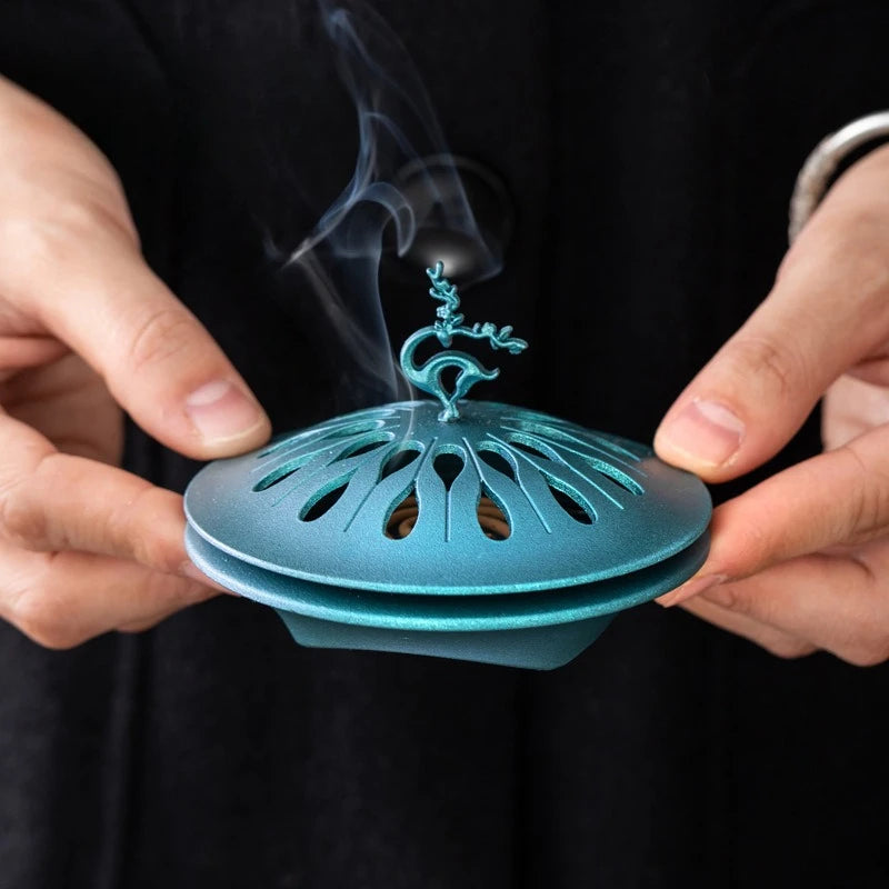 Backflow Incense Holder Retro Zinc Alloy Hollow Fragrance Censer Lucky Deer Incense Burner Home Decor Halloween Decorations