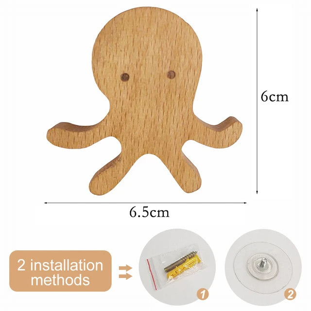 Charming Animal Wooden Wall Hooks