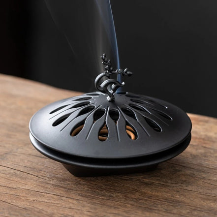 Backflow Incense Holder Retro Zinc Alloy Hollow Fragrance Censer Lucky Deer Incense Burner Home Decor Halloween Decorations