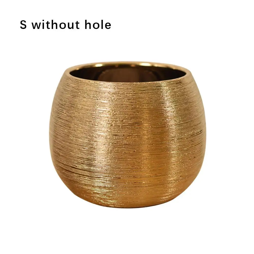 Gold-Plated Ceramic Vase Set